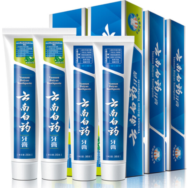 云南白药牙膏大规格牙膏套装4只