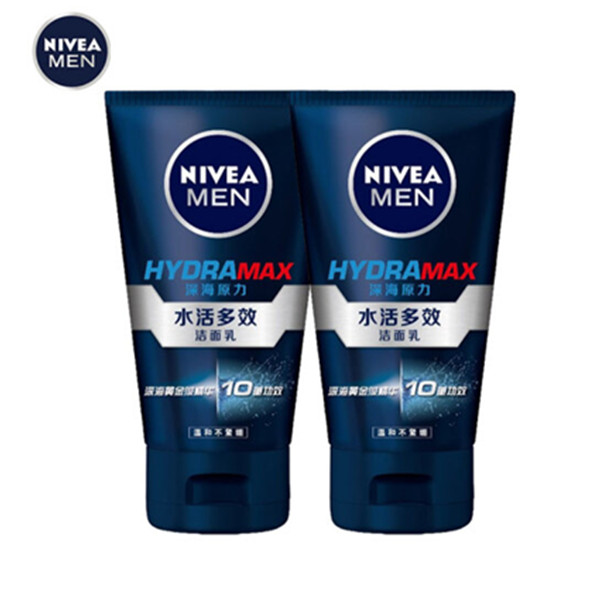 妮维雅(NIVEA)男士水活多效洁面乳100g*2