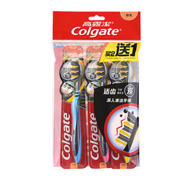 高露洁（Colgate）适齿炭牙刷 3支