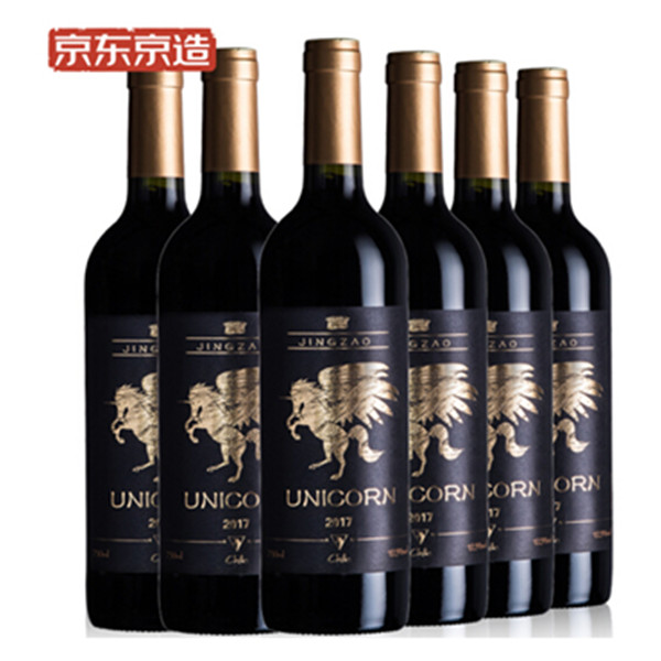 京造智利独角兽干红葡萄酒750ml*6瓶