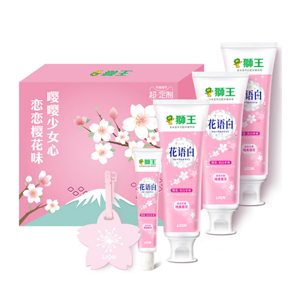 LION 狮王 花语白樱花牙膏 140g*3支