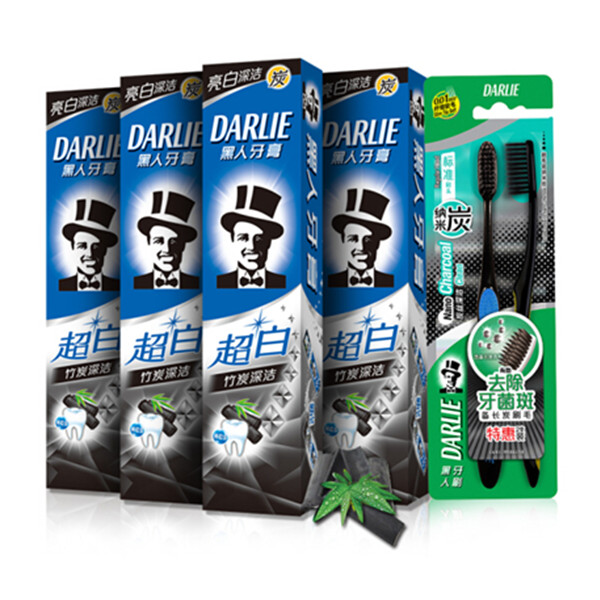 黑人（DARLIE）超白美白牙膏套装*2