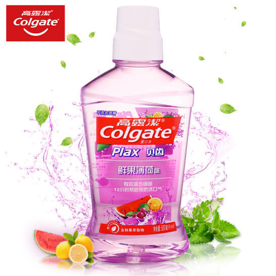高露洁 贝齿鲜果薄荷漱口水 500ml*3瓶