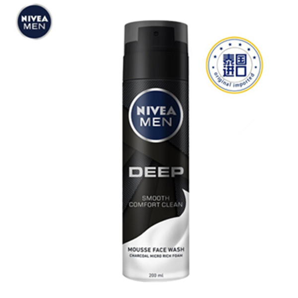 妮维雅(NIVEA)男士深黑DEEP洁面慕斯200ml*3
