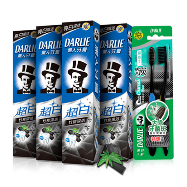 黑人（DARLIE）超白美白牙膏套装*2