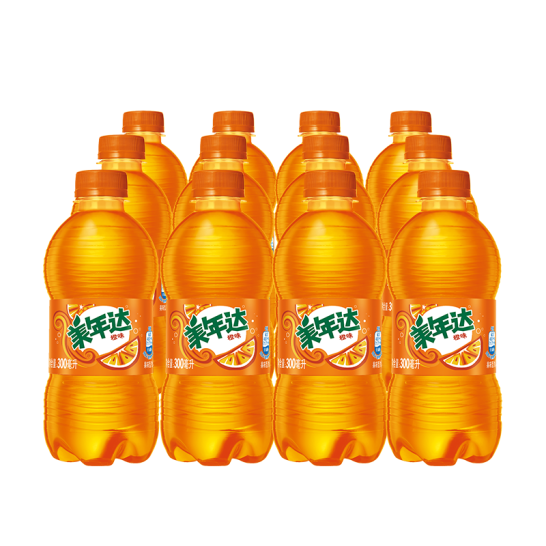 美年达 橙味 汽水碳酸饮料 330ml*12瓶*2件