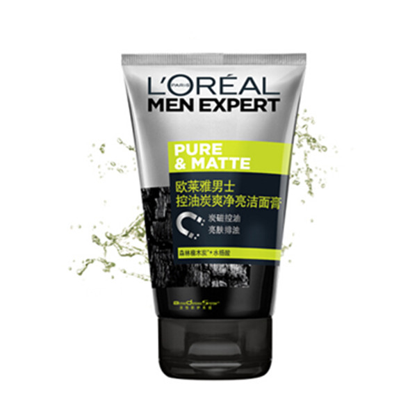 欧莱雅LOREAL男士控油炭爽净亮洁面膏100ml