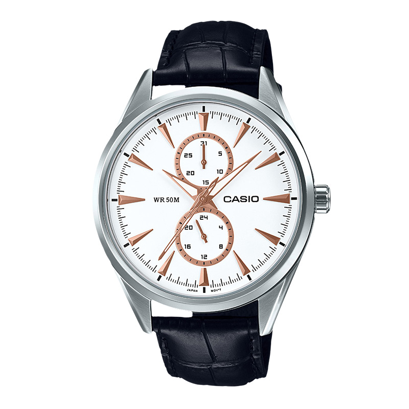casio 指針皮質(zhì)表帶手表 MTP-SW340