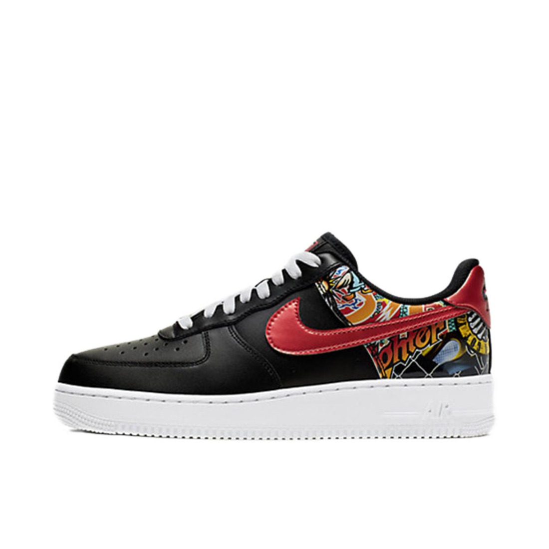 Nike Air Force 1 Black/FireBrick 涂鸦