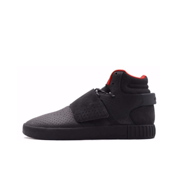 adidas Tubular Invader 黑皮红内衬