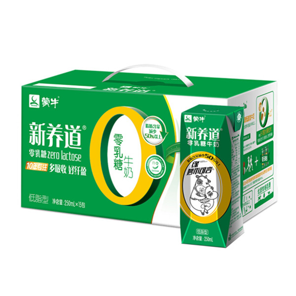 蒙牛新养道零乳糖牛奶（低脂型）250ml*15