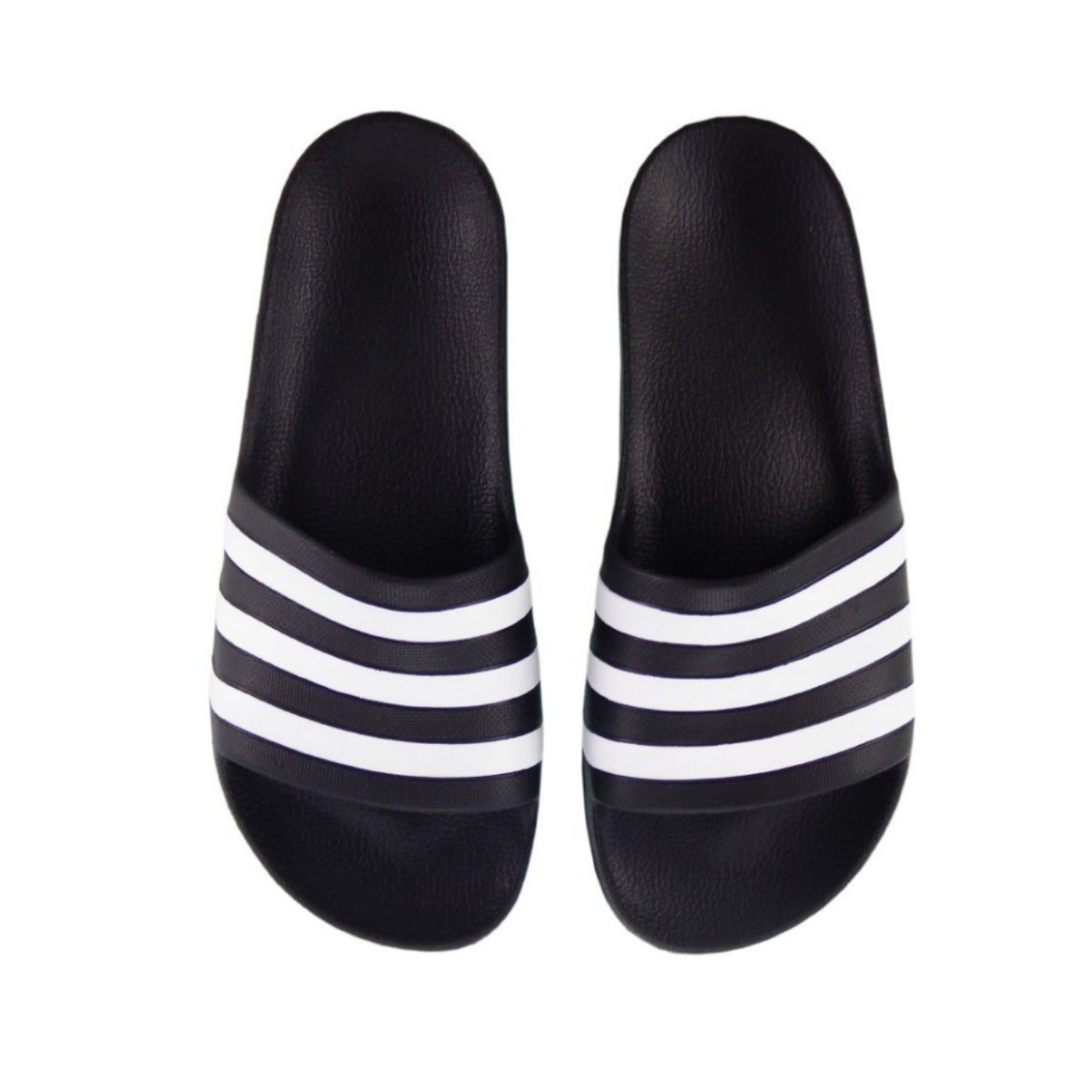 adidas Adilette Aqua 黑/白条纹