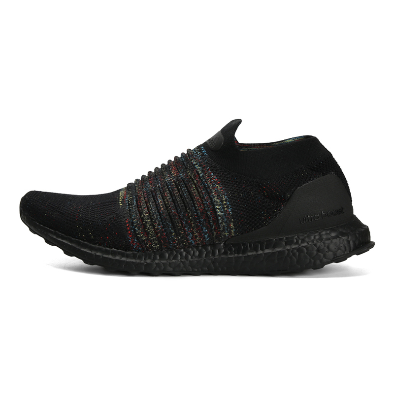 adidas Ultra Boost Laceless 纯黑彩虹