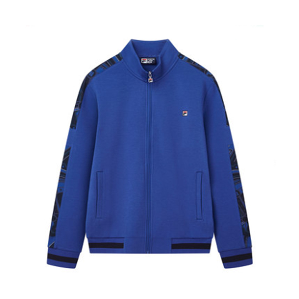 FILA 斐樂官方 男子新款立領(lǐng)運(yùn)動休閑針織上衣