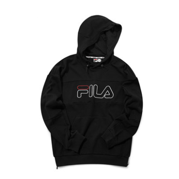FILA FUSION 斐樂 情侶 新款LOGO印花連帽衛(wèi)衣