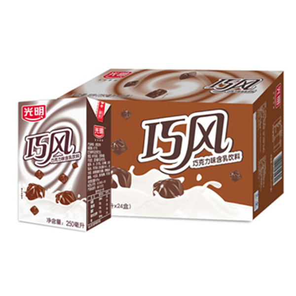 光明巧风巧克力味含乳饮料250ml*24盒