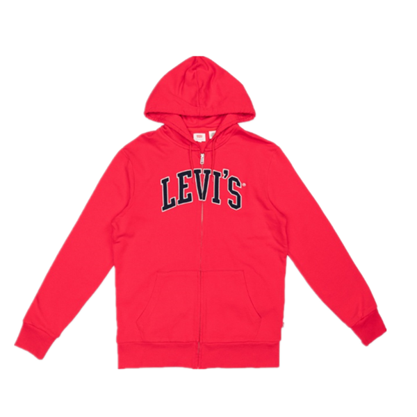 Levi's 字母刺繡連帽拉鏈衛(wèi)衣