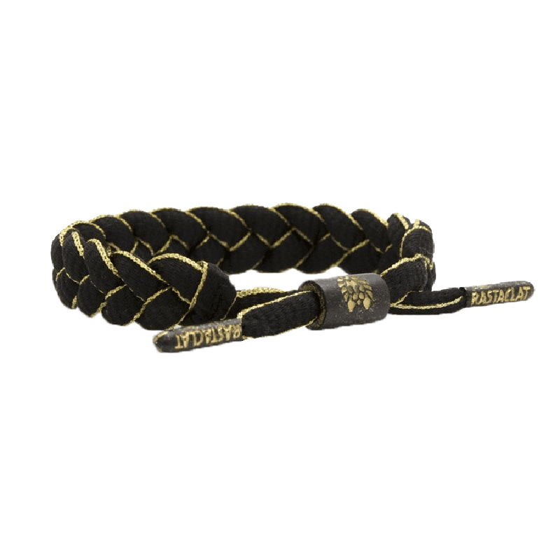 RASTACLAT/小獅子 工業(yè)系列AU79黑金碳纖維編織鞋帶手鏈