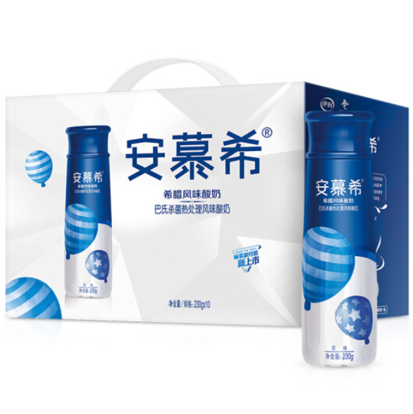 伊利 安慕希 高端畅饮型希腊风味酸奶原味 230g*10瓶