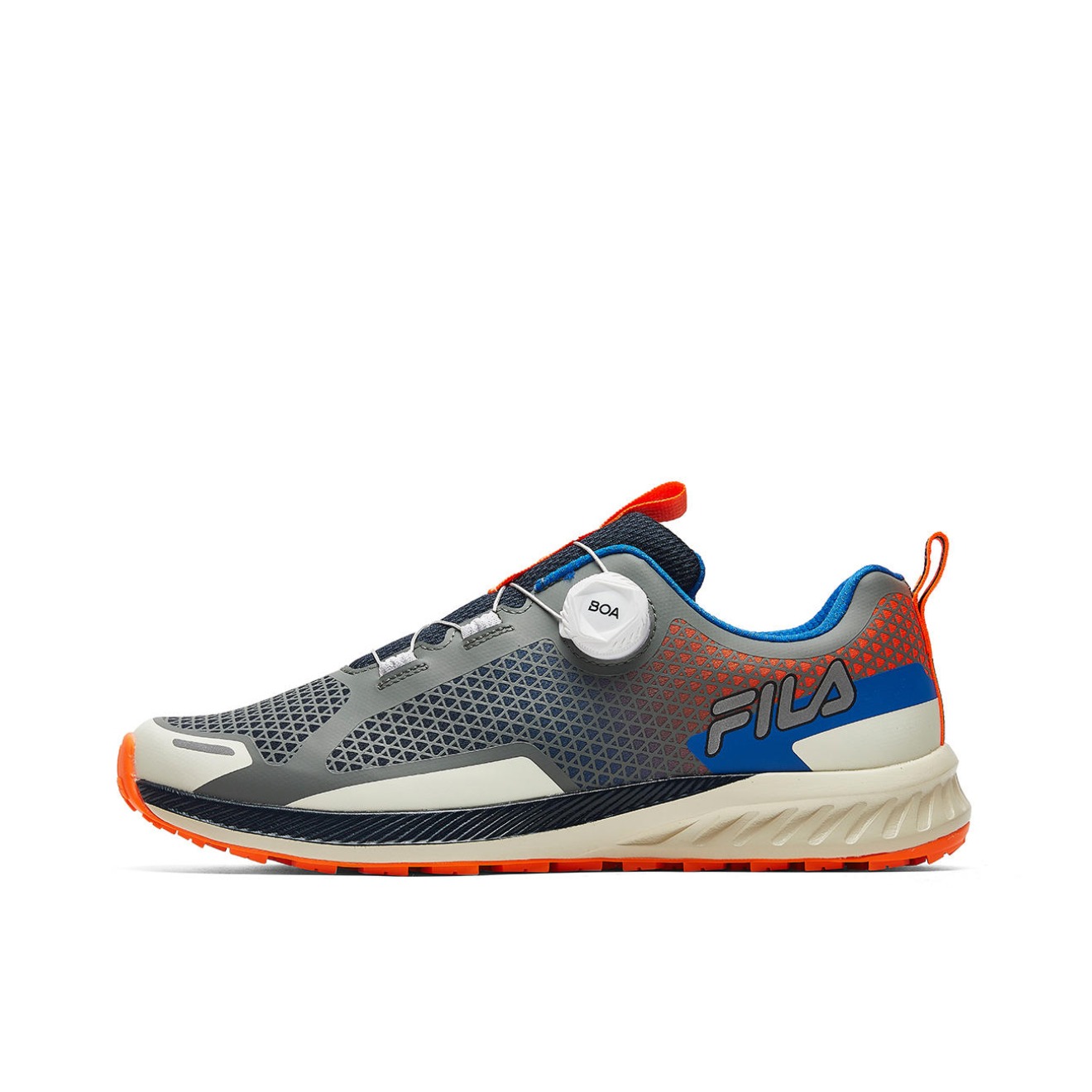 FILA 透气耐磨跑鞋 F12M942501F  灰橙蓝