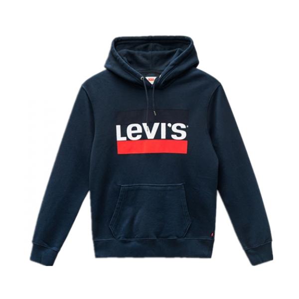 Levi's李维斯男士新款运动LOGO贴布宽松连帽卫衣