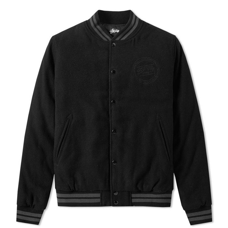 Stussy 毛呢刺绣棒球服