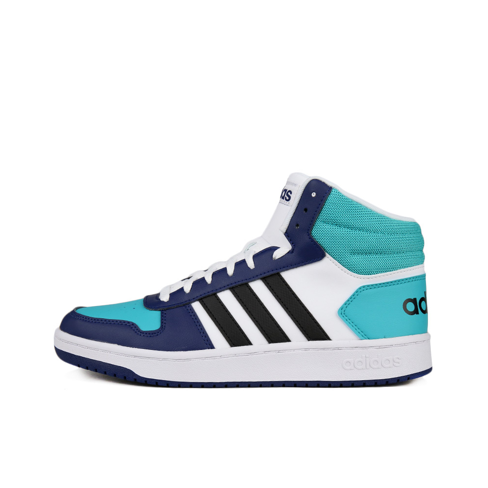 adidas Hoops 2.0 黑曜石/水蓝Mid