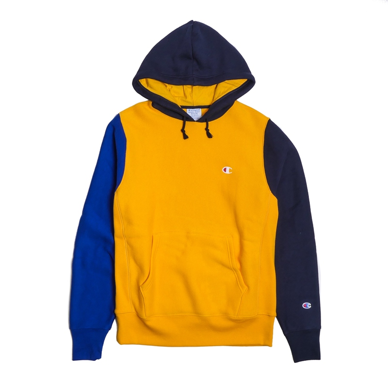 Champion hoodie拼接刺绣连帽卫衣