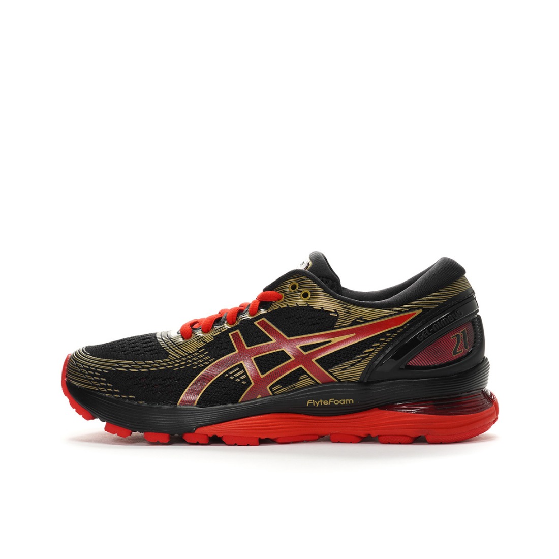 Asics Gel-Nimbus 21 黑红金