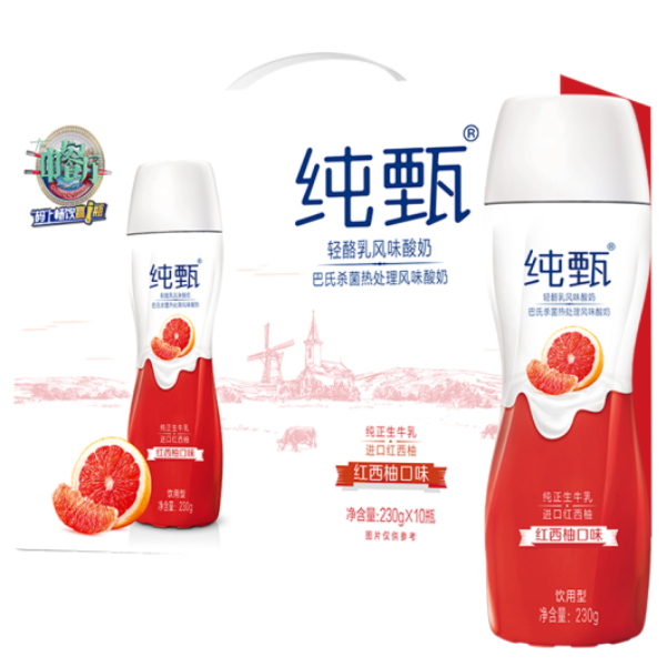 蒙牛 纯甄小蛮腰 高端轻酪乳风味酸牛奶 红西柚口味 230g*10