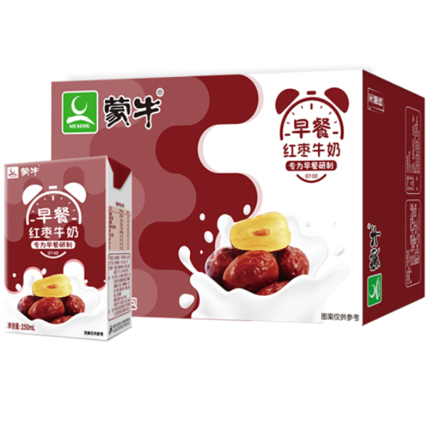 蒙牛 早餐奶红枣味利乐包250ml×16盒 礼盒装