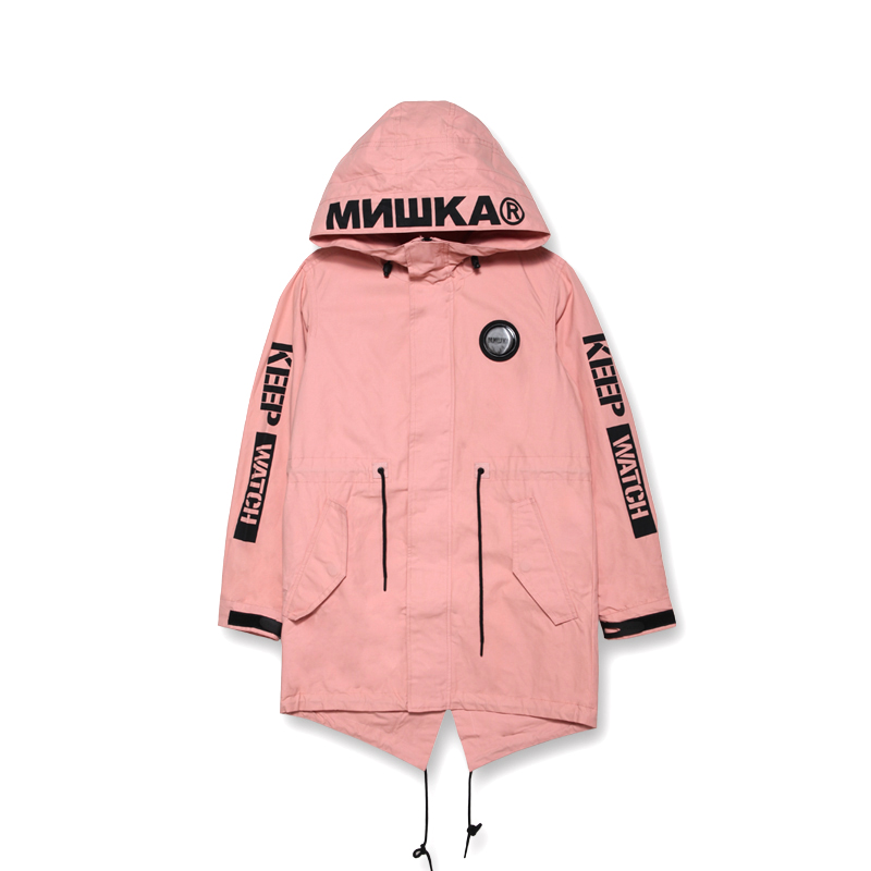 Mishka 长款休闲连帽风衣