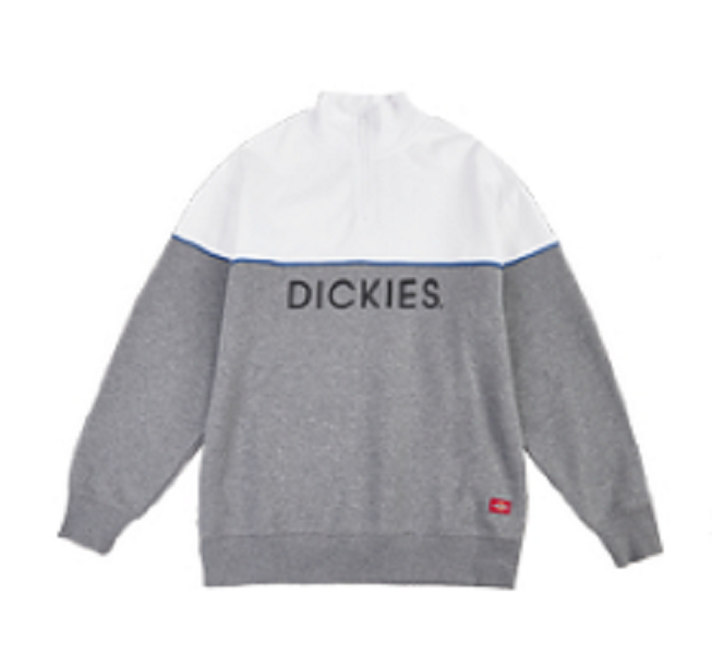 【预售】Dickies字母印花半开襟卫衣 休闲撞色拼接立领套头卫衣