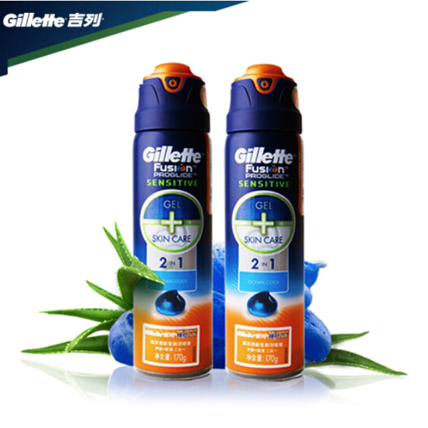 吉列 Gillette锋隐致顺海洋清新型剃须啫喱组合装170g*2