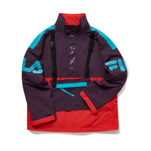 FILA FUSION 斐乐 情侣外套 2019冬季新款工装撞色宽松梭织外套