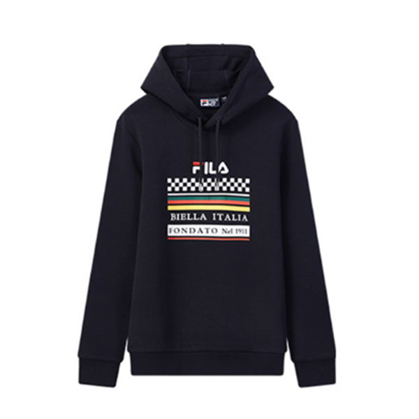 FILA 斐乐官方 男子 2019冬季新款复古线条棋盘格纹卫衣