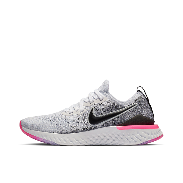 Nike Epic React Flyknit 2 跑步鞋 黑白粉