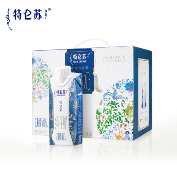 蒙牛 特仑苏 嗨Milk 脱脂 纯牛奶京绣版 250ml*10包