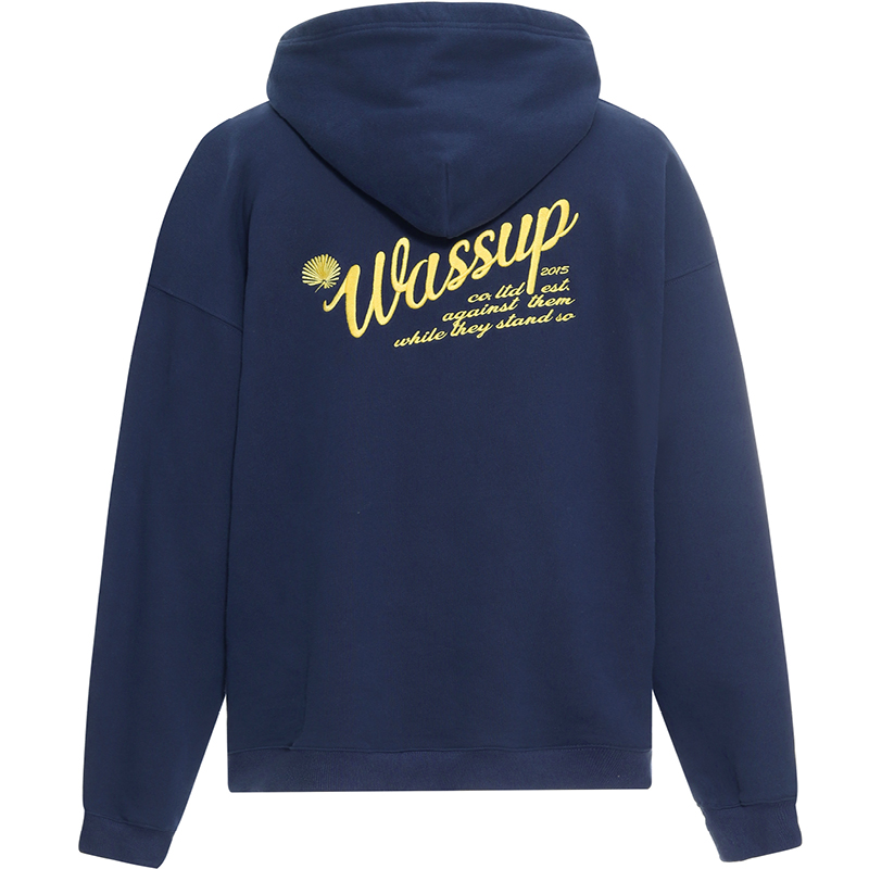 WASS UP 2019AW加絨刺繡連帽衛(wèi)衣