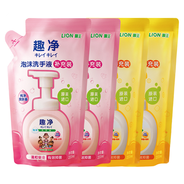 獅王趣凈洗手液補充裝200ml*4袋