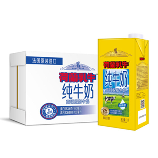 荷兰乳牛高钙脱脂纯牛奶1L*6