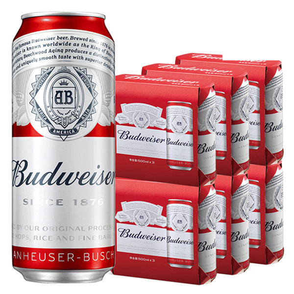 Budweiser/百威啤酒小麦醇正500ml*18听