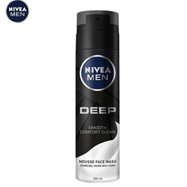 妮维雅(NIVEA)男士深黑DEEP洁面慕斯200ml