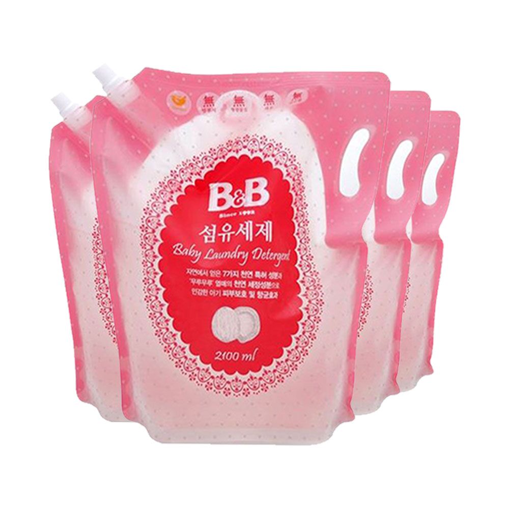 【天猫38节抢先定】B&B保宁新生婴儿宝宝洗衣液温和2100ml*4袋