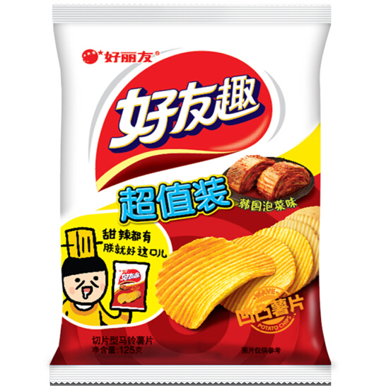 【京東女神節(jié)】好麗友 好友趣韓國泡菜味 薯片 125g