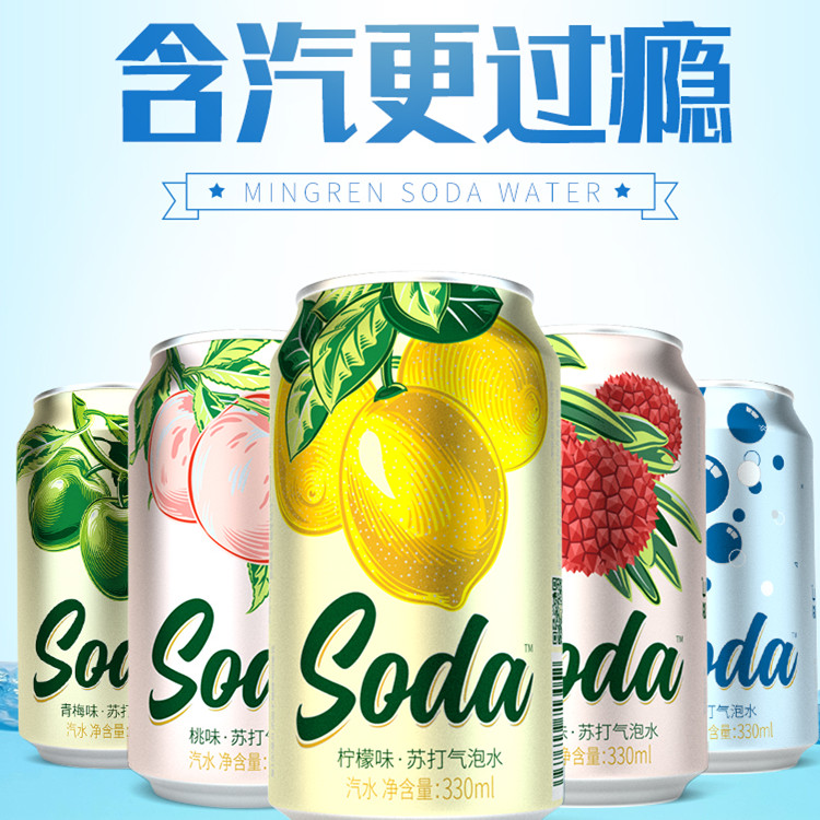 名仁苏打气泡水330ml*6罐