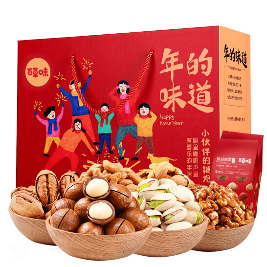 百草味 堅(jiān)果禮盒 小伙伴的鞭炮 1598g