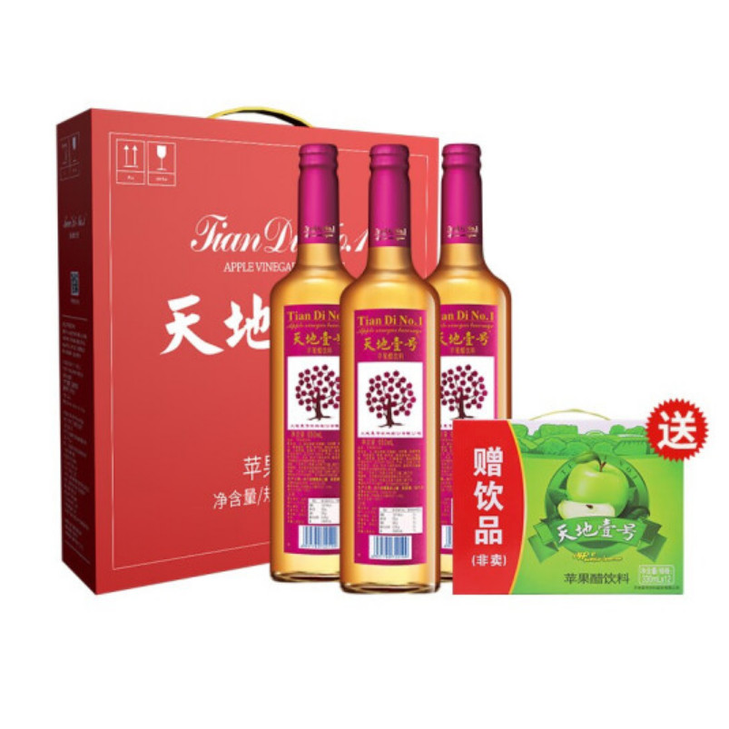 ?天地壹號(hào) 蘋果醋飲料果汁飲品650mlx4瓶