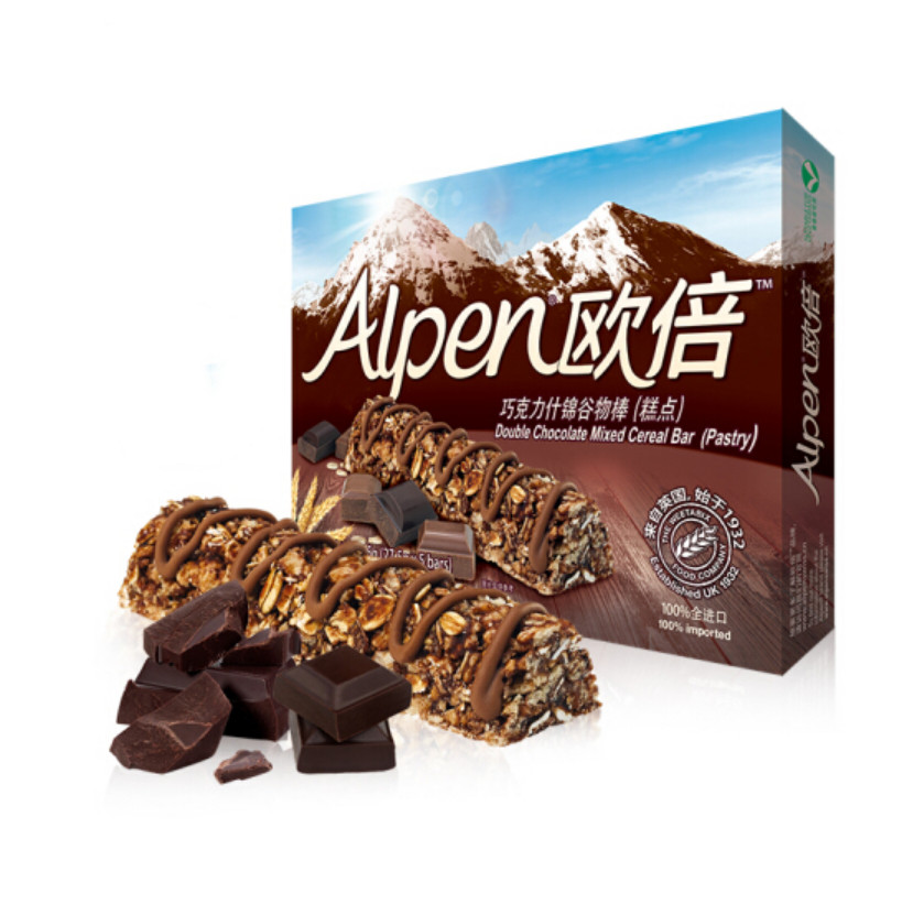 欧倍Alpen 巧克力什锦谷物棒5条装