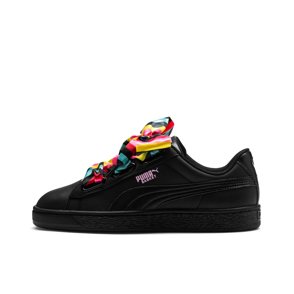 推荐商品：Puma/彪马 Basket Heart 板鞋 复古百搭舒适轻便耐磨防滑运动休闲蝴蝶结 Black/HotPink 黑/粉标